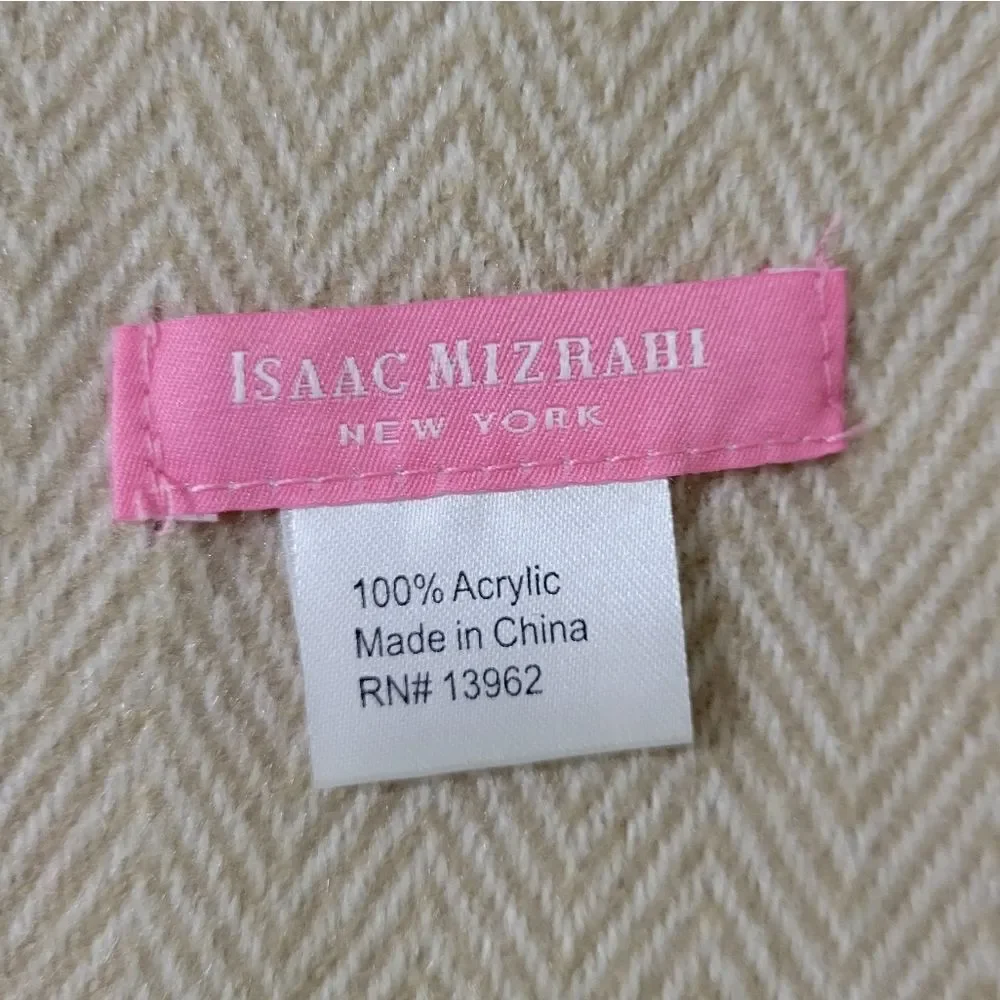 Isaac Mizrahi Herr Blanket Scarf Pebble Rose
